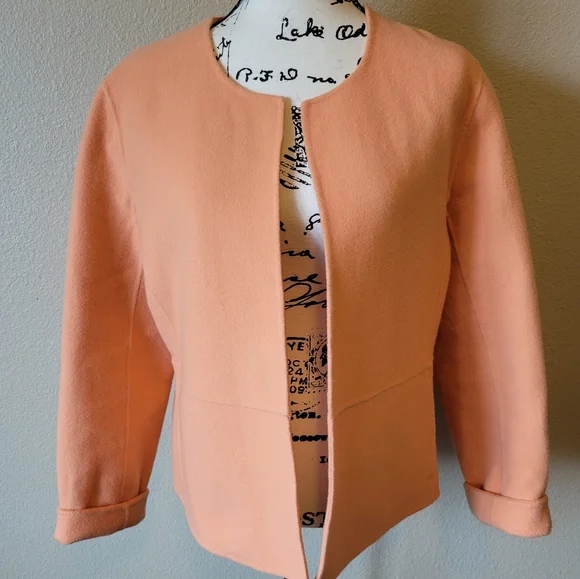 Eileen Fisher Virgin Wool Cashmere Blend Open Blazer, Medium - Picture 1 of 9